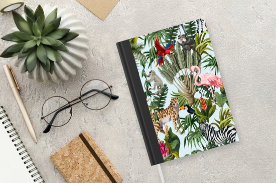 Carnet - Carnet - Jungle - Animaux - Filles - Enfants - Garçons - Flamingo - Perroquet - Carnet - Format A5 - Bloc-notes
