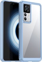 Mobigear Hoesje geschikt voor Xiaomi 12T Telefoonhoesje Hardcase | Mobigear Crystal Backcover | 12T Case | Back Cover - Transparant /Blauw | Transparant,blauw