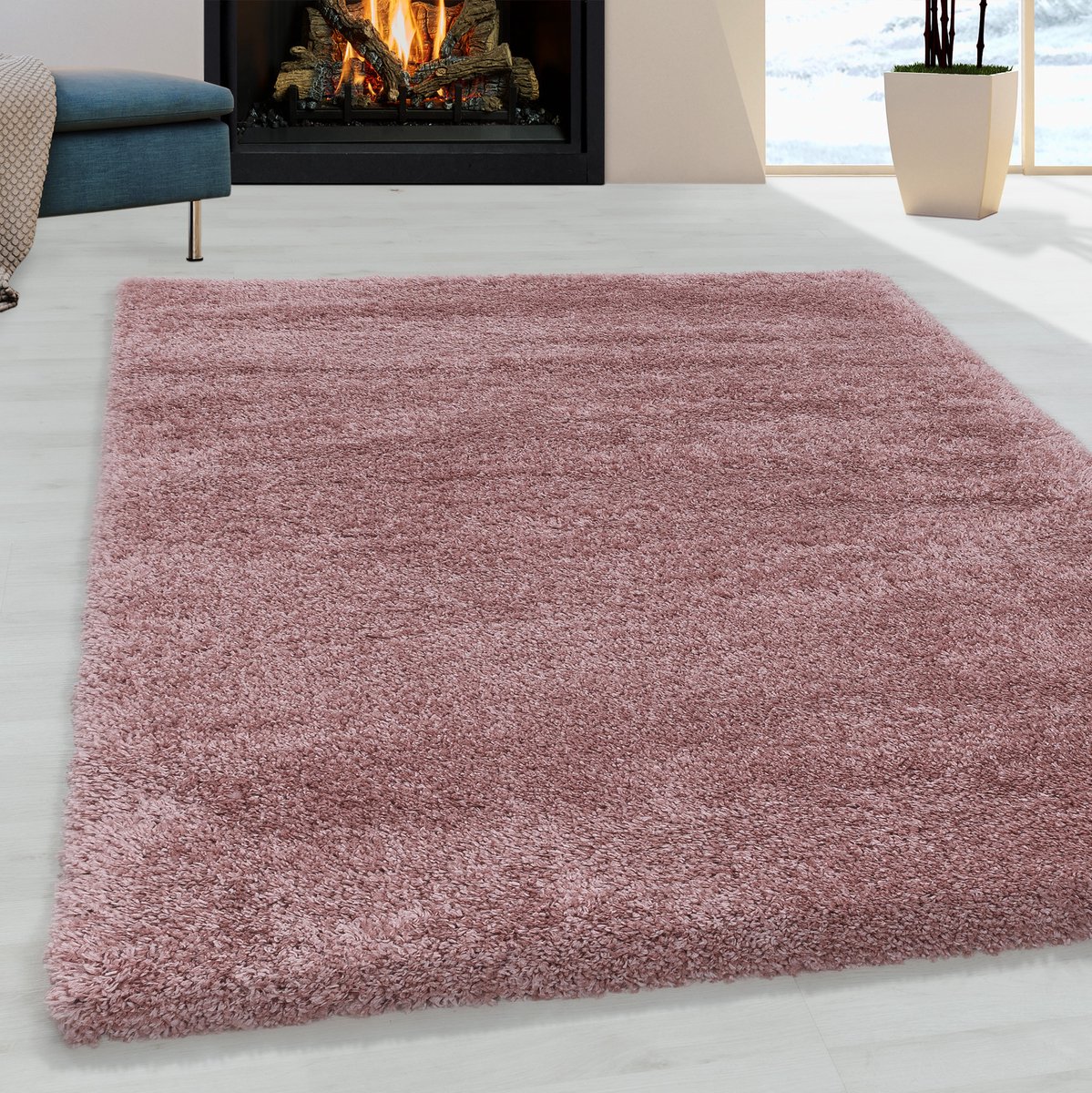 Hoogpolig vloerkleed - Fuzzy Roze 160x230cm