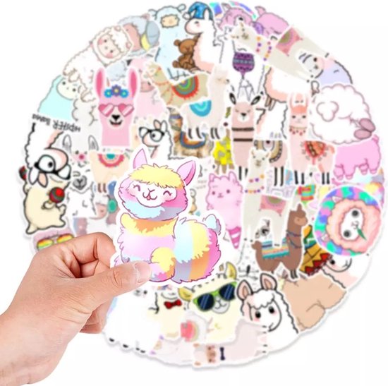 Alpaca Stickers 50 Stuks | Dieren Stickers | Grappige Stickers | Meisjes | Agenda | Pastel | Laptop Stickers | Decoratie | Stickers Kinderen | Stickers Volwassenen | Berglama | Plakstickers | Stickers Bullet Journal | Planner Stickers - Merkloos