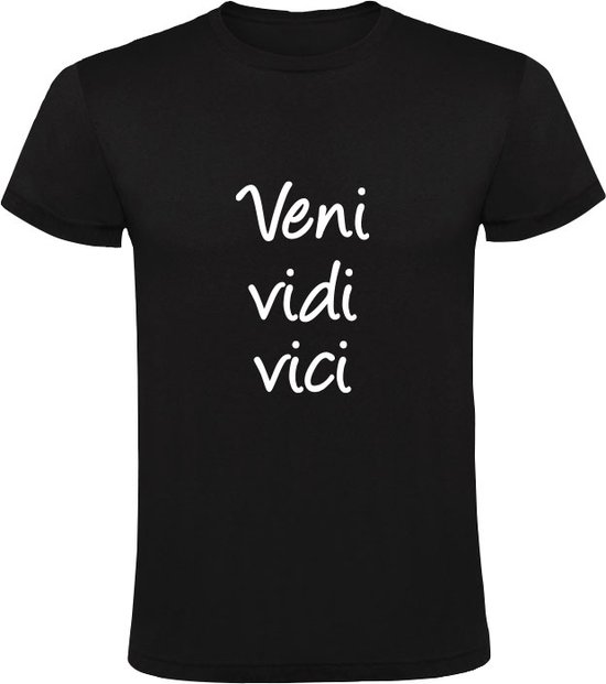Veni, vidi, vici  Heren T-shirt | Latijns | Julius Caesar | uitspraak | ik kwam, zag en overwon | Italië | Rome | Zwart