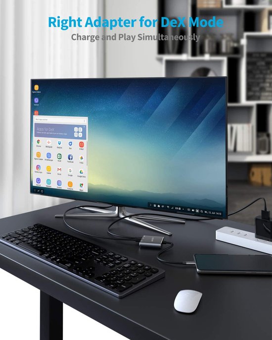 SAMTECH USB-C naar HDMI 3 in 1 adapter - 4K @60hz - 100W opladen - Space Grey
