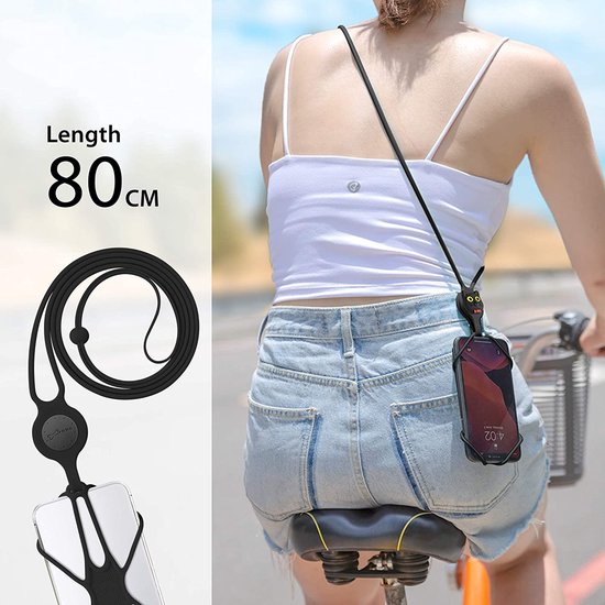 PhoneTie 2 - Support universel pour téléphone portable avec cordon, étui pour téléphone à cordon réglable, sangle de cou, étui pour smartphone Protection pour le Fitness, la Course à pied, l'escalade, la danse. Avec porte-cartes