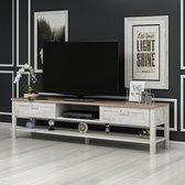 TV meubel Hashøj Eiken 161x35,5x42 cm wit antiek en Eiken