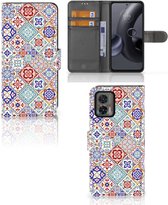Book Case met foto Motorola Edge 30 Neo GSM Hoesje Tiles Color