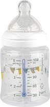 Tigex baby flesje met temperatuurwaarschuwing, 0-6 m, 150 ml, siliconen fopspeen, anti-koliek 0-6 maanden