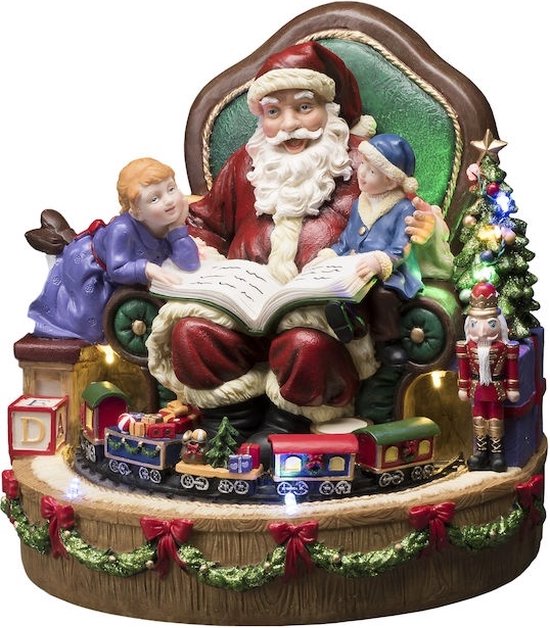 Kerstblikje Kerstman In De Trein - Locomotief Met De Kerstman Trommeltje Voor Kerst