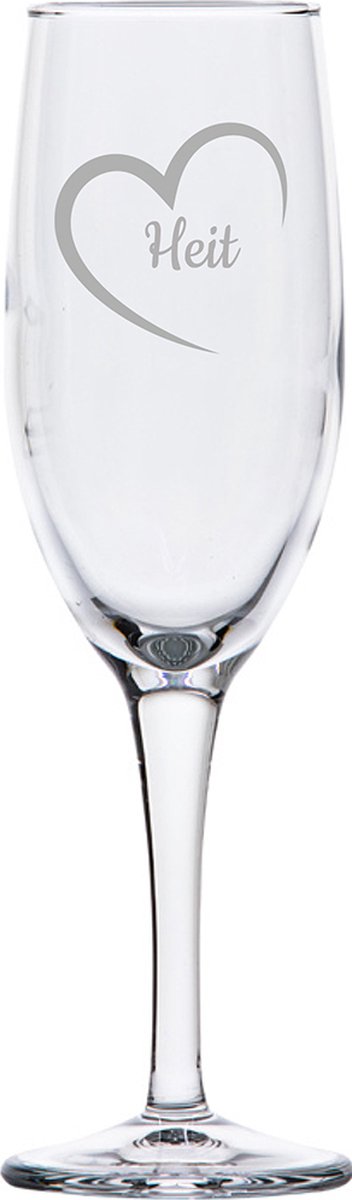 Gegraveerde Champagneglas 16,5cl Heit mei hert