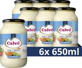Calvé Licht & Romig Mayonaise Pot - 6 x 650 ml - Voordeelverpakking