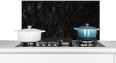Spatscherm keuken 90x45 cm - Kookplaat achterwand Zwart - Wit - Grot - Steen - Natuur - Muurbeschermer - Spatwand fornuis - Hoogwaardig aluminium