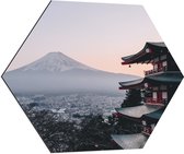 WallClassics - Dibond Hexagon - Chureito Pagoda - Japan - 80x69.6 cm Foto op Hexagon (Met Ophangsysteem)
