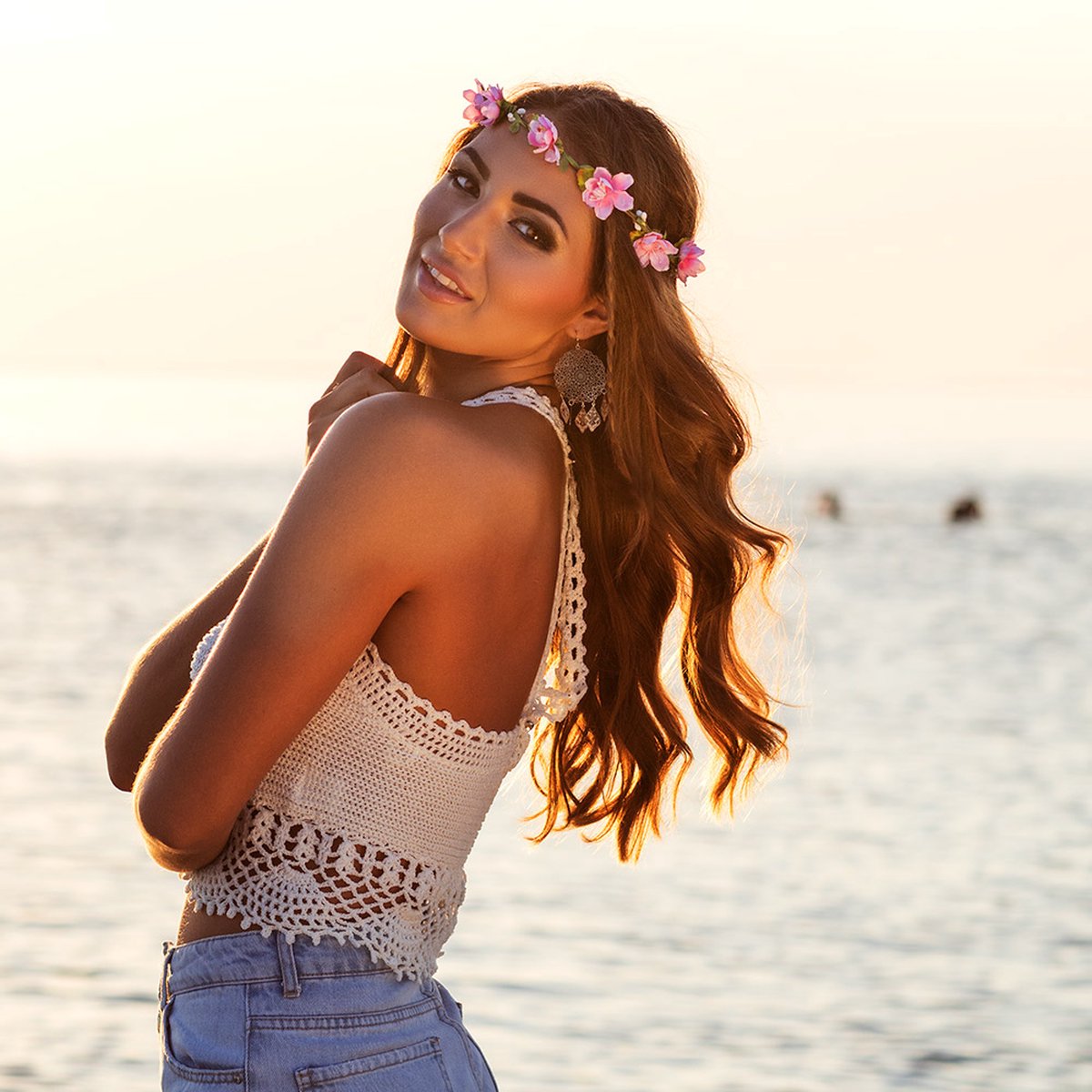 Boland - Hoofdband Mallorca Roze - Één maat - Volwassenen - Vrouwen - 60's & 70's - Hippie & Flower Power - Hawaii - Ibiza - Bohemian - Festival — afbeelding 6