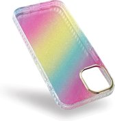 Casemania Hoesje Geschikt voor Apple iPhone 11 Spectrum - Extra Stevig Glitter Regenboog Siliconen Back Cover