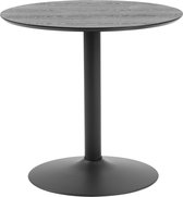 Eettafel Heeze - MDF - Zwart - Ø 80 cm en 75 cm hoog - Rond - Eetkamertafel - Keukentafel