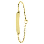 Lucardi Dames Gerecycled stalen goldplated armband met plaat hanger - Armband - Staal - Goudkleurig - 20 cm