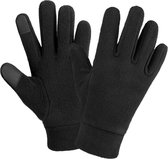Wow Peach - Thermo Fleece Winter Handschoenen - Touchscreen - Winddicht - Stretch - Polar Fleece - Unisex - Size: M/L - Zwart