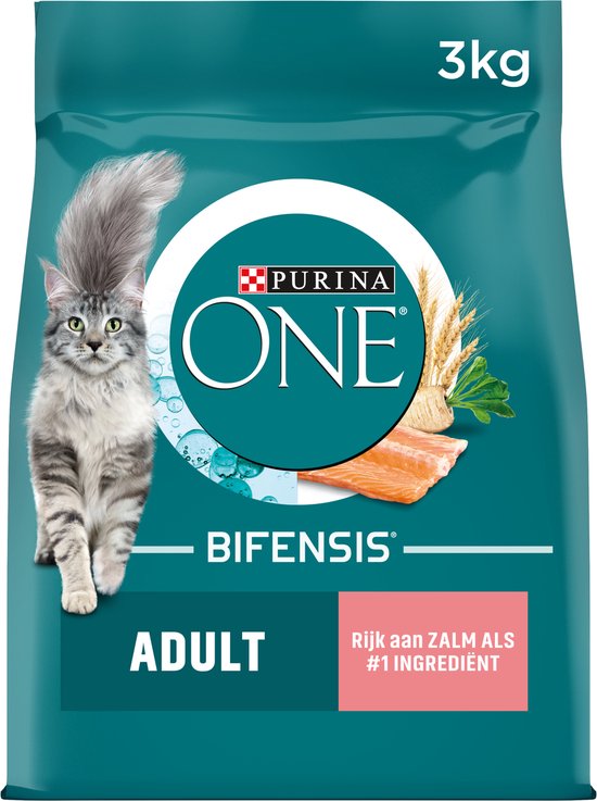 Purina ONE Adult - Saumon/céréales entiers - Nourriture pour chats - 3 kg