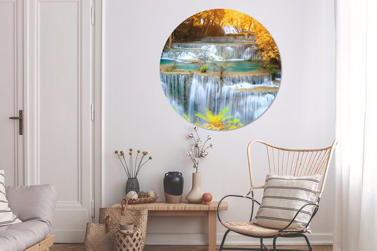 WallCircle - Cercle mural - Cercle mural - Chutes d'eau - Nature - Arbres - Tableaux ronds - Décoration d'intérieur - 150x150 cm - Décoration murale ronde - Plastique - Cercle de Décoration murale