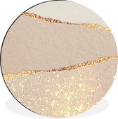 WallCircle - Wall Circle - Wall Circle - Luxe - Goud - Glitter - Rose - Aluminium - Dibond - 90x90 cm - Intérieur et Extérieur