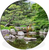 WallCircle - Wandcirkel - Muurcirkel - Japans - Natuur - Water - Stenen - Bomen - Aluminium - Dibond - ⌀ 30 cm - Binnen en Buiten
