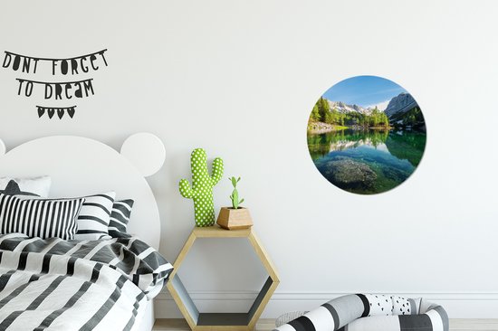 WallCircle - Cercle Mural - Cercle Mural - Water - Montagnes - Rochers - Aluminium - Dibond - 30x30 cm - Intérieur et Extérieur