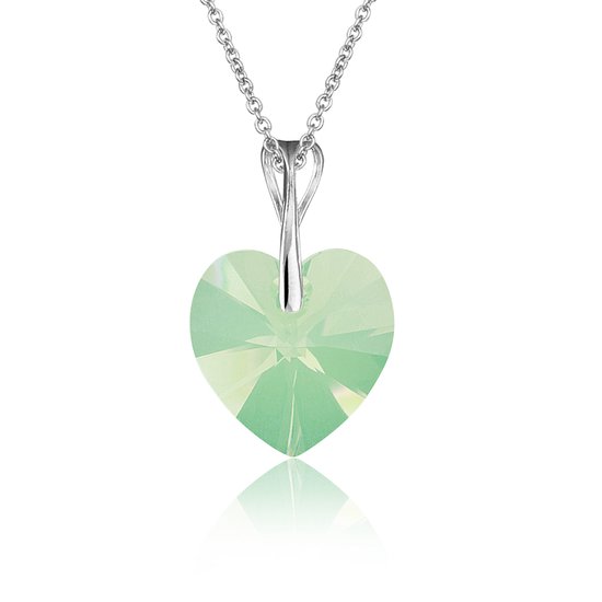 Montebello Ketting Pim HZ28 - Swarovski® Hart - 925 Zilver Gerhod. - Ø14mm - 45cm