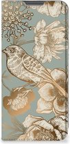 Smart Cover geschikt voor OPPO A96 | A76 Vintage Bird Flowers