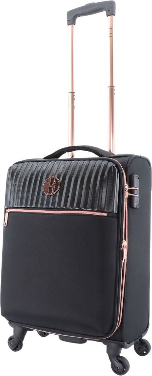 ELLE Giant S - zachte bagage koffer met 4 wielen. Zwart