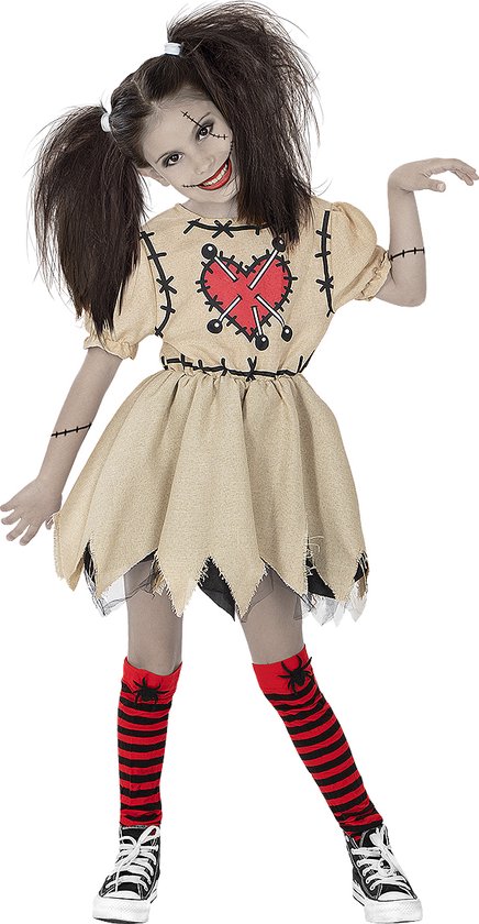 FUNIDELIA Voodoo poppenkostuum voor meisjes - Maat: 97 - 104 cm - Bruin
