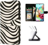 Samsung A71 Hoesje Met Pasjeshouder Bookcase Zebra