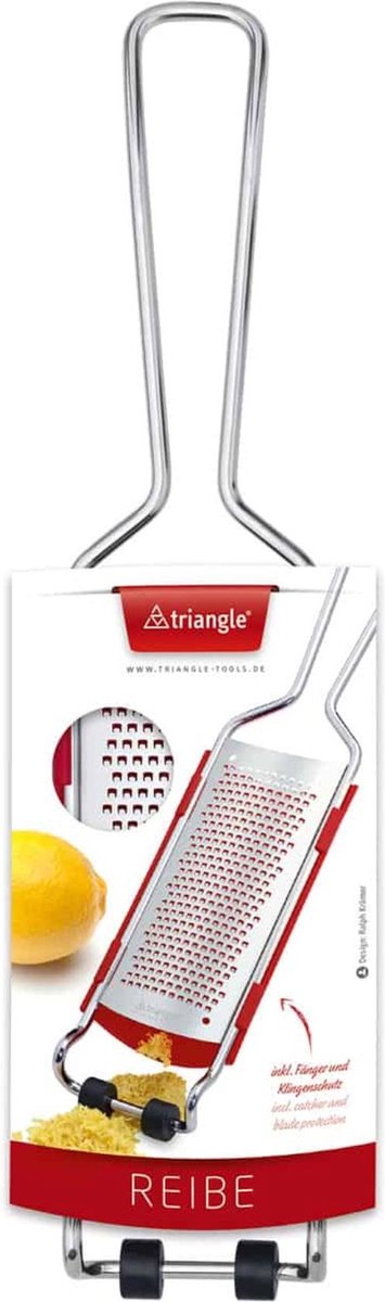 Triangle RVS Fijnrasp met Opvangbakje – 32cm – Anti-Slip Siliconenvoetjes