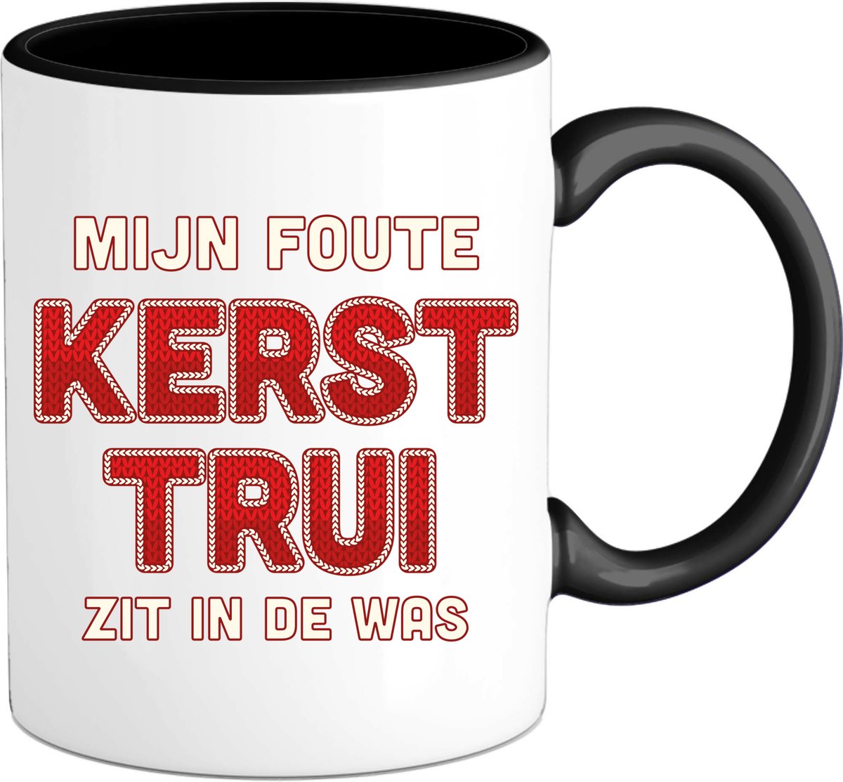 Mijn foute kerst trui zit in de was - Mok - Zwart