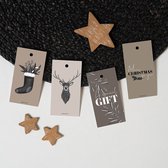 Cadeaulabels | Set 18 stuks | Mini-card | 85x55 mm | Inpakken | Kerstmis | MOODZ design | illustratie