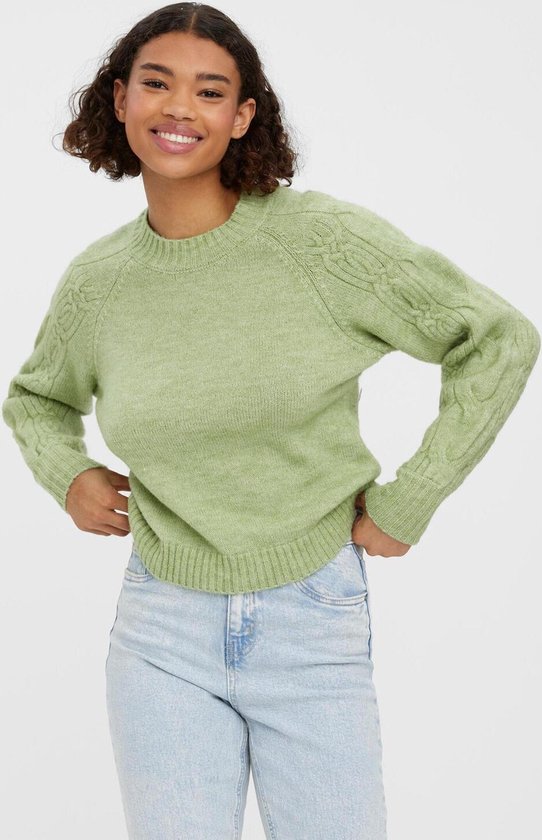 Vero Moda Trui Vmvigga Ls O neck Cable Blouse Ga B 10273151 Reseda