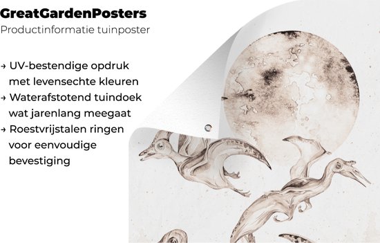 Affiche de clôture Dino - Enfants - Jungle - Plantes - Kids - 100x200 cm - Toile de jardin