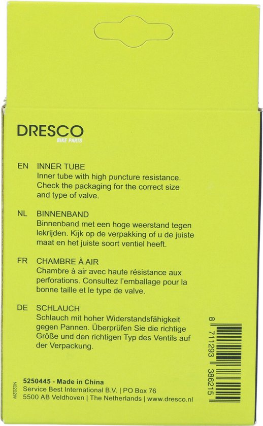 Dresco Binnenband – Voor 27.5/28 & 29 inch – ETRTO maat 40/62-584/635 ...