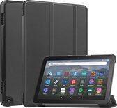 Case2go - Tablet hoes geschikt voor Amazon Fire 8 HD (2022) - 8 Inch Tri-fold cover - Met Touchpad & Stand functie - Zwart