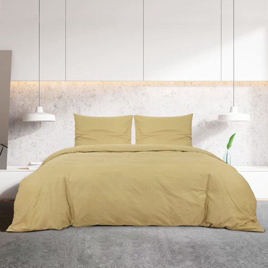 vidaXL - Dekbedovertrekset - lichtgewicht - 135x200 - cm - microvezel - taupe
