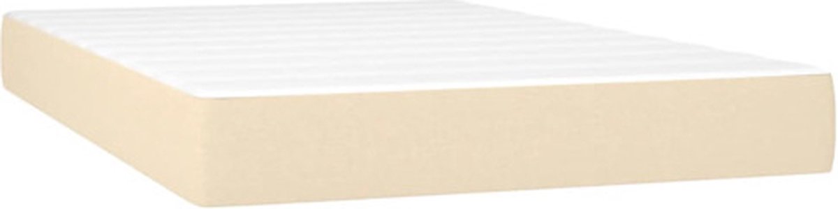 vidaXL - Pocketveringmatras - medium - 120x200x20 - cm - stof - crèmekleurig