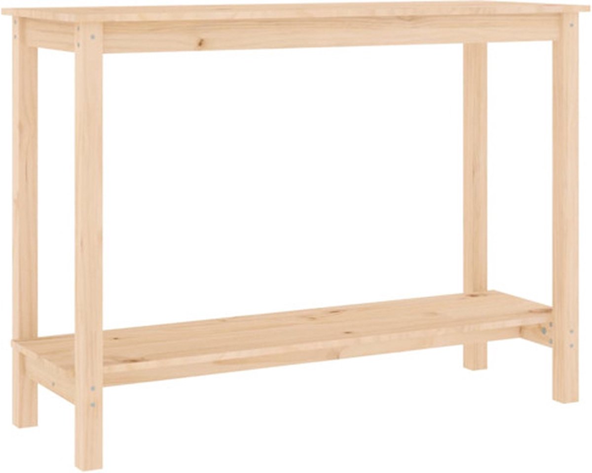 vidaXL Wandtafel - 110x40x80 - cm - massief - grenenhout naturel