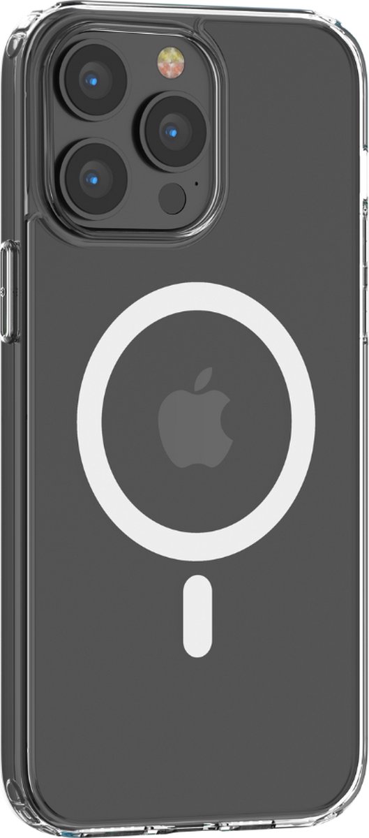 Hoesje geschikt voor Apple iPhone 14 - Devia Case met Magnetische Ring en Oplaadfunctie - Transparante Back Cover - Transparant