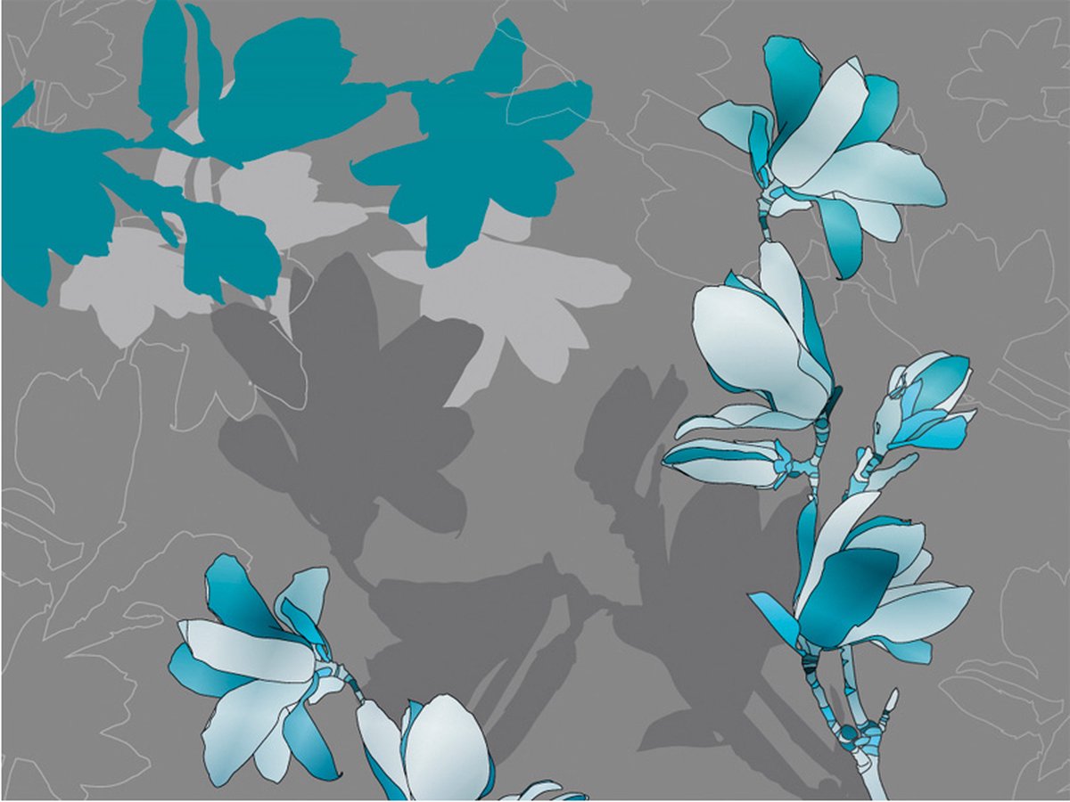 Fotobehang - Blauw magnolia.