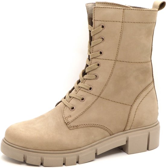 Marco Tozzi Dames Veterboot - 25211-341 Taupe - Maat 37