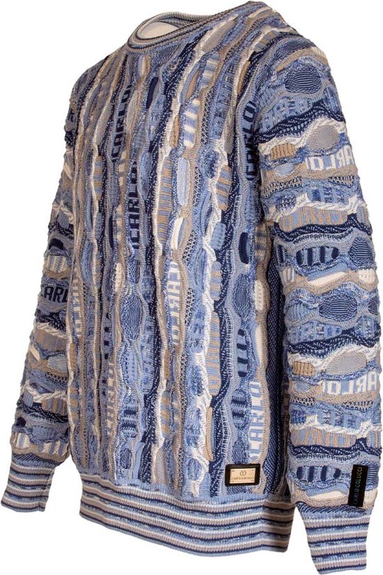 Carlo Colucci C11703-151 Pullover Round Neck Blue | bol