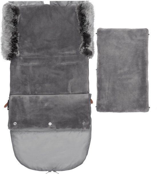 Springos Voetenzak | Voetenzak Buggy | Voetenzak Autostoel | Universeel | 80 cm | Grijs — afbeelding 2