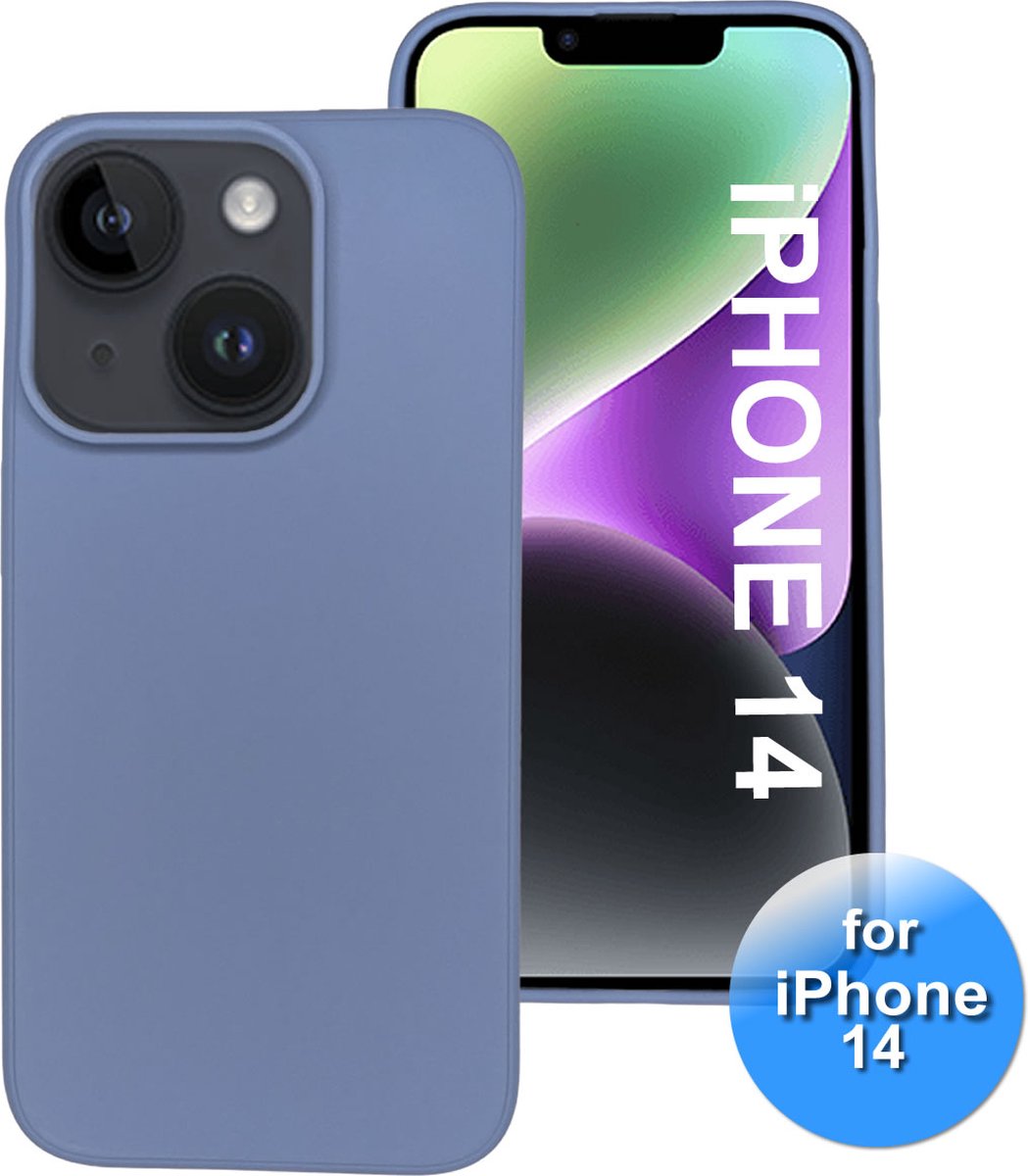 Hoesje geschikt voor de iPhone 14 - Telefoonhoesje - Backcover - Staal Blauw