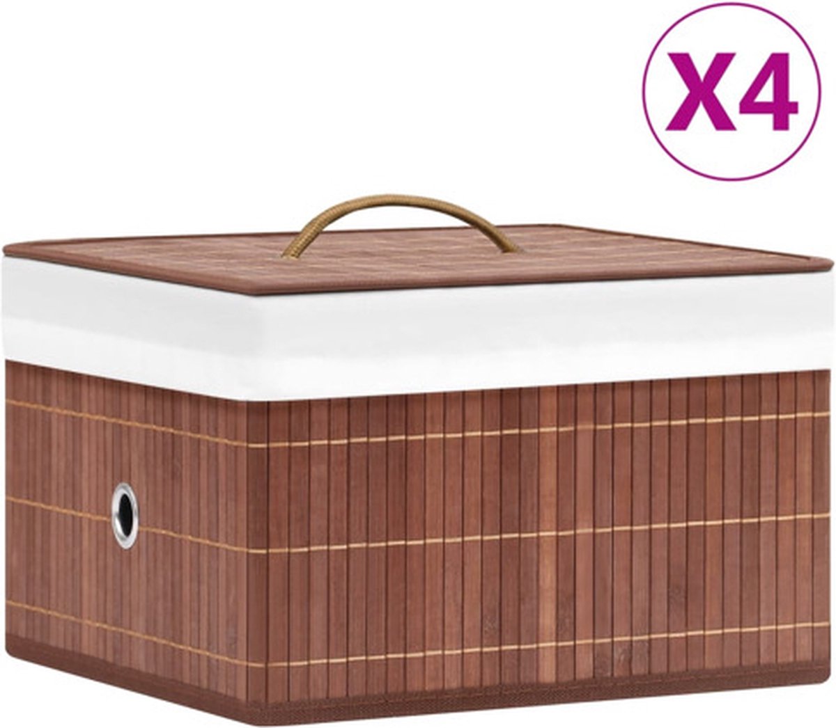 vidaXL Opbergboxen 4 st bamboe bruin