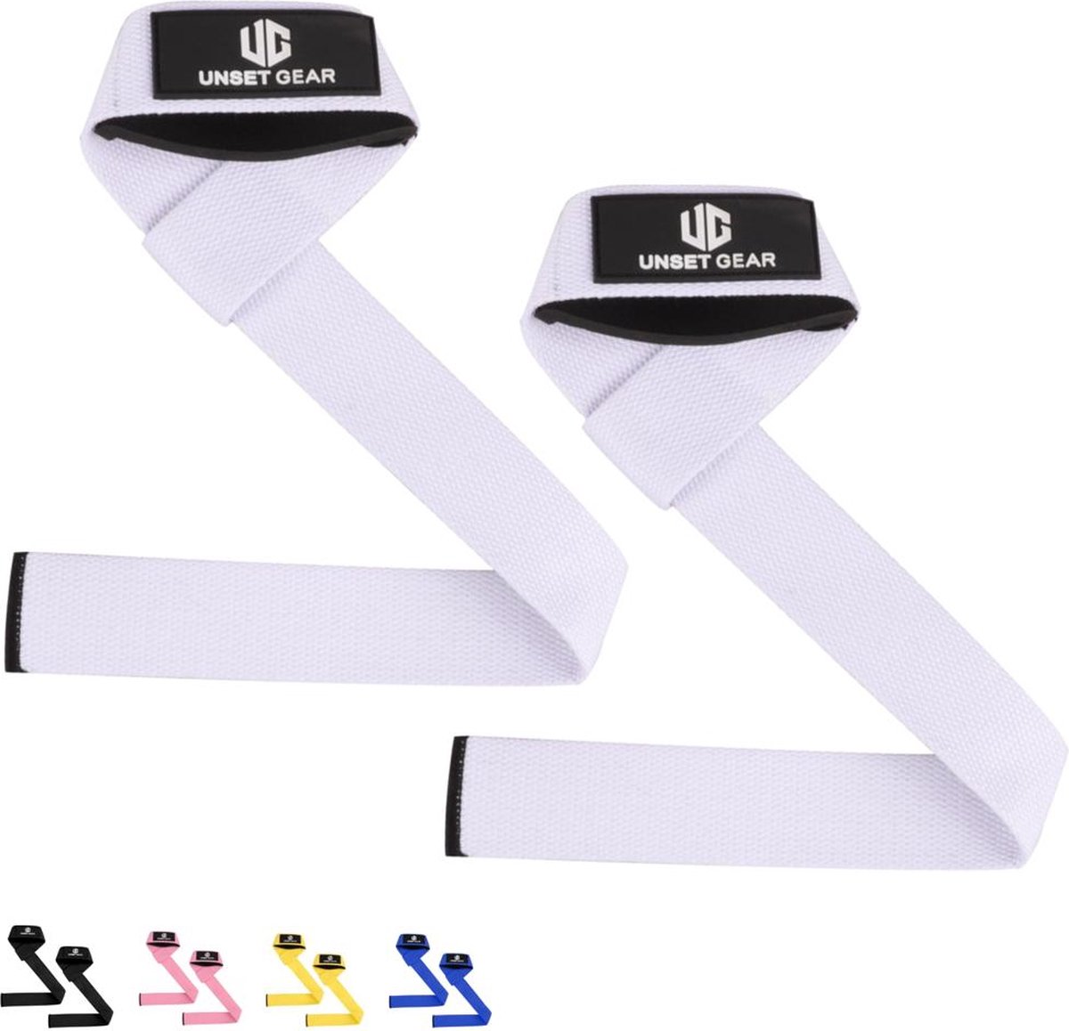 Unset Gear - Lifting straps - Wit - Fitness - Powerliften - Extra grip - Bodybuilding