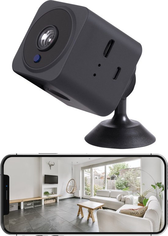 Nuvance - Mini Spy Camera met WIFI en App - Beveiligingscamera met Bewegingsdetectie - Verborgen Camera - Bewakingscamera voor Binnen - Spy Cam - Spionage Camera