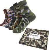 Malinsi Sokken Camouflage 5-Pack - Inclusief Camouflage Verpakking - 5 Paar - Huissokken Dames en Heren One-Size